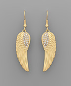  Crystal Pave Wing Earrings