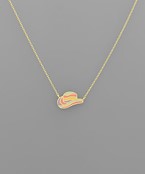  Color Block Hat Pendant Neckalce