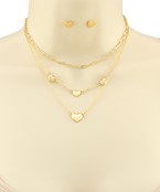  Heart 3 Layer Chain Choker