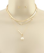  Snake Chain Layer Pearl Choker