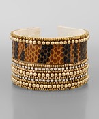  Animal Print & Bead Cuff