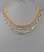  5 Row Chain Layered Necklace