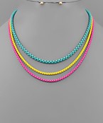  Color Box Chain Layered Necklace