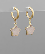  Star Stone Dangle Hoops