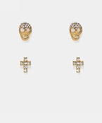  Skull & Cross Stud Set