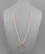  Glass Beads Circle Long Necklace