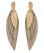  Suede Leaf Earrings