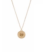  Cat Embossed Metal Pendant Necklace