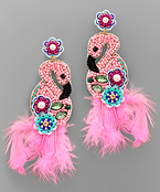  Flamingo Flower Earrings