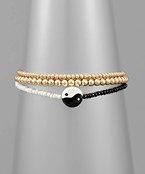  Ying Yang Charm & CCB Ball Bracelet