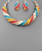  Twisted Cylinder Bead Necklace