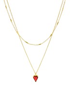  Glass Heart Pendant Necklace