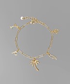  Tropical & Cocktail Charm Chain Bracelet