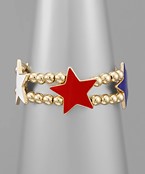  USA Flag Color Star & Ball Bracelet
