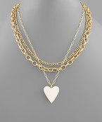  Heart Color Coated Pendant Necklace