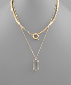  Multi Layered Big Crystal Pendant Necklace