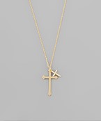  Double Cross Charm Necklace