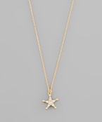  Paved Crystal Star Charm Necklace