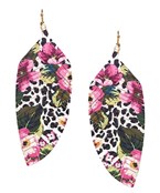  Animal Tropical Leather feather Earrings