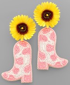  Beaded Boots & Sunflower Earrings