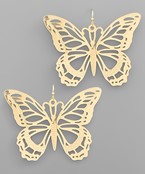  Brass Filigree Butterfly Earrings