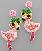 Beaded Flamingo Earrings