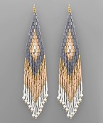  Multi Bead Long Tassel Earrings