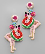  Flamingo Watermelon Beads Earrings