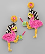  Flamingo Sunglass Beads Earrings
