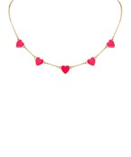  Five Heart Charm Necklace