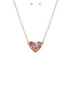  Glitter Heart Pendant Necklace