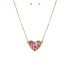  Glitter Heart Pendant Necklace