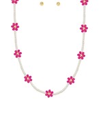  Beads Flower Accent Necklace Set