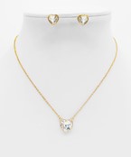 Glass Heart Necklace Set