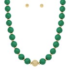  Stain Ball Accent Wood Bead Necklace
