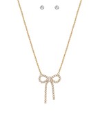  Rhinestone Ribbon Pendant Necklace