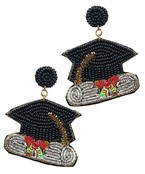  Beaded Graduation Cap Earrings