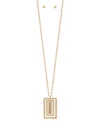  Triple Rectangle Pendent Long Necklace