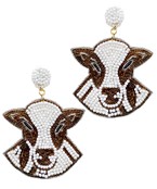  Beaded Cow Earrings