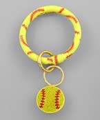  Softball Theme Keychain Bracelet