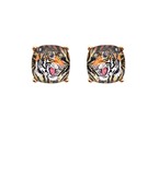  Tiger Square Epoxy Earrings