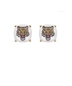  Tiger White Epoxy Earrings