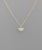  Crystal Fan Pendant Necklace