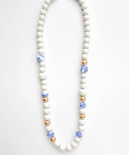  Wood Ball & Ceramic Ball Necklace