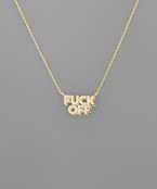  FUCK OFF Color Pendant Necklace