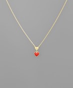  Double Heart Color Pendant Necklace