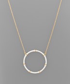  Color Coated Circle Pendant Necklace