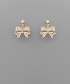  CZ Ribbon Dangle Earrings