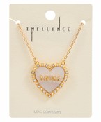  MOM Heart Pendant Necklace