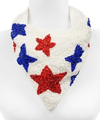  Beaded Star Pattern Scarf Necklace